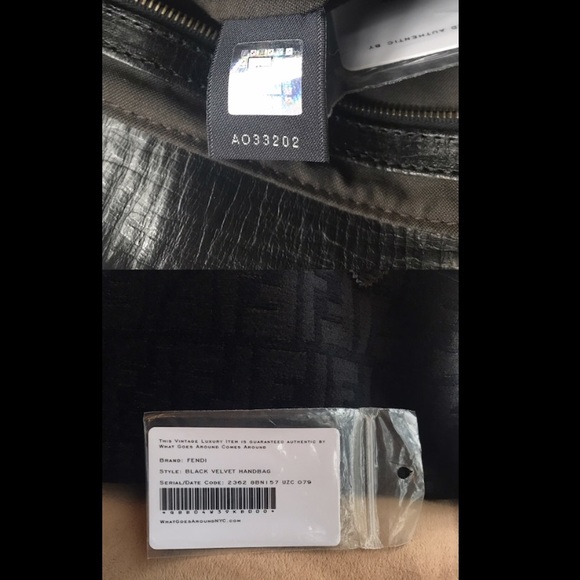 Fendi Black Velvet Handbag - Picture 8 of 8